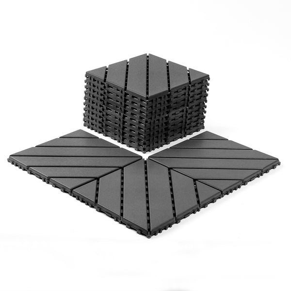 44 Pack Interlocking Deck Tile, Patio Deck Tiles,12x12in Square Waterproof Flooring Tiles All Weather Use, for Outdoor, Indoor, Poolside, Balcony, Backyard